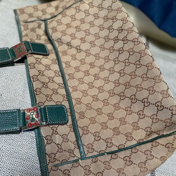 Gucci Beige/Ebony GG Canvas Diaper Bag Tote Bag - Picture 3 of 16